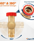 High Flow Three-Quarters Inch Brass GHT Male Swivel Connector With 180 Degree And 360 Degree Rotations Lead Free Corrosion Resistant For Fast Fill And Easy Watering, brass swivel fitting