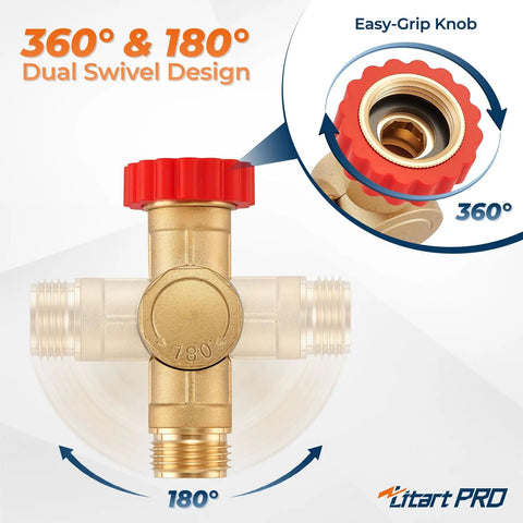 High Flow Three-Quarters Inch Brass GHT Male Swivel Connector With 180 Degree And 360 Degree Rotations Lead Free Corrosion Resistant For Fast Fill And Easy Watering, brass swivel fitting