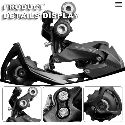 Close-up of 9 Speed Rear Derailleur For Mountain And Commuter Bikes Direct Mount RD M3100 GS With 45T Capacity And 40T Cassette