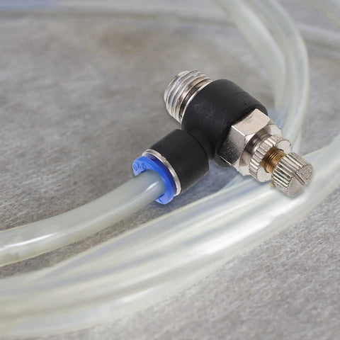Super Easy 12 Piece Air Hose Adapter Fitting Kit With Abs And Copper Push To Connect Pneumatic Joints For Any Air Compressor Time Saving Install And Quick Release Couplers That Replace Old Broken Fittings Fast And Reliable, close-up fitting