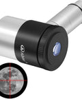 Illuminated Reticle Eyepiece For 1.25 Inch Telescopes With Red Crosshair And LED Illuminator, shown with moon detail inset
