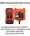 Heavy Duty Industrial Wireless Remote Control For Hoists And Cranes ACDC 12-24V With Long Range Transmitter Receiver IP65 Weather Resistant Build For Rigging Applications, featuring buttons and connectors.