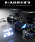 Comparison of golf carts highlighting the weight difference between lead-acid and 36V 105Ah LiFePO4 Lithium Golf Cart Battery.