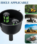 Heavy Duty Universal Fuel Filter Funnel With Tough Mesh Screen 12 Gpm Gas Diesel Water Separator, showing its interior and applications.