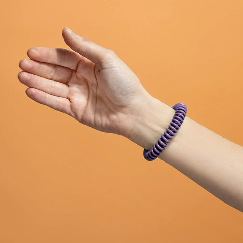Hand wearing DEET Free Mosquito Repellent Bracelets For Kids And Adults, 15 Pack, Individually Wrapped Bands with essential oils