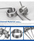 V Shaped Return Springs Set, 45 Piece Kit With 15 Sizes, 0.5-2.5mm Wire, stainless steel torsion springs detail view