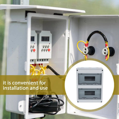 Open Weatherproof Outdoor Electrical Box With 24 Circuit Distribution Panel Wall Mount Dustproof Junction Enclosure