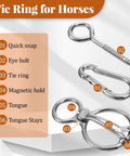 Diagram of 4 Pack Stainless Steel Horse Tie Rings For Training And Tension Relief with labeled parts