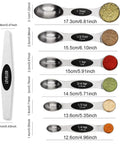 Magnetic Measuring Spoons Set Stainless Steel With Leveler Seven Piece Double Headed Spoons Stackable Must Have For Baking