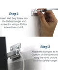 Step-by-step instructions for using Badass Heavy Duty Picture Hangers With Tough Aluminum Grip for secure mounting.