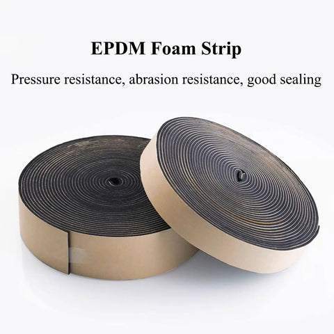 Dope Foam Rubber Seal Strip With Super Strong Self-Adhesive Backing, 10M Length rolled EPDM foam strips for sealing and insulation