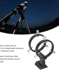 Finder Scope Mount For Telescopes Adjustable Bracket With Fixing Ring And 1/4 Inch Screw shown with night sky backdrop
