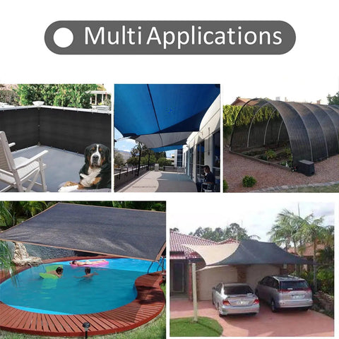 Collage of Garden Shade Mesh Netting With Grommets For Patio Pergola Greenhouse And Chicken Coop, showcasing multi-application use