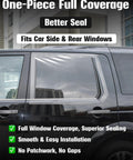 All-In-One Temporary Car Window Cover For Broken Glass 78.7 Inch By 39.4 Inch Waterproof PVC Sheet Installed on Car Window