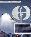 Vertical Wind Turbine Generator Kit Ready-To-Go 400W to 1200W with solar panel and light for off-grid power