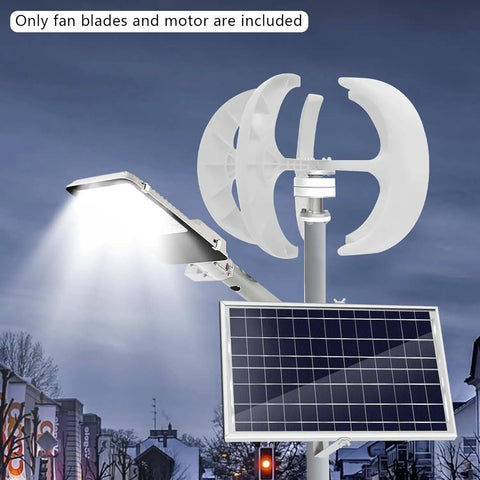 Vertical Wind Turbine Generator Kit Ready-To-Go 400W to 1200W with solar panel and light for off-grid power