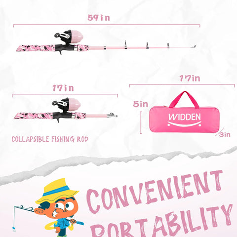 Portable Telescopic Kids Fishing Pole Set For Boys And Girls 2 Pack With Rod And Reel Includes Tackle Box Fishing Net Travel Bag