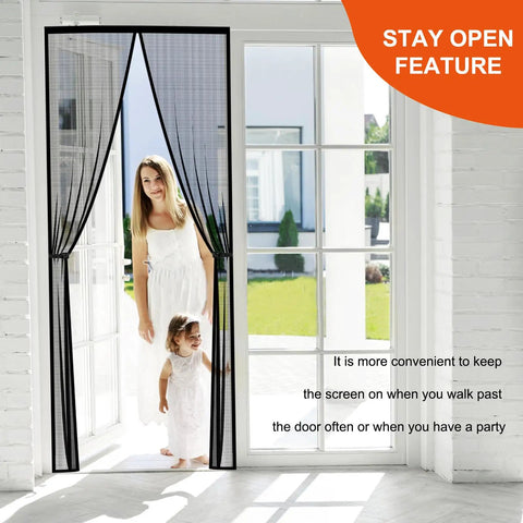 Heavy Duty Fiberglass Magnetic Screen Mesh Door For 38 By 82 Inch Doors Fits 40 By 84 In Interior Patio And Sliding Doors