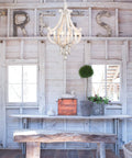 Rustic room with Modern Kitchen Island Light Four Light Chandelier With Glass Shades Industrial Farmhouse Pendant Lighting