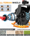 Push And Pull Double Decker Wagon With 400 Liter Capacity And 450 Pound Load Plus Dual Mode Adjustable Handle wheel features