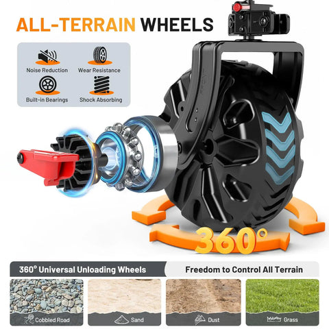 Push And Pull Double Decker Wagon With 400 Liter Capacity And 450 Pound Load Plus Dual Mode Adjustable Handle wheel features