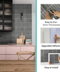 Kitchen with 3D Matte Green Peel And Stick Tiles Pack Of Ten Eleven Point Eight Inch Square PVC Backsplash Tiles for kitchen decor.