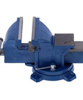 Heavy Duty 6 Inch Metal Bench Vise With 360 Degree Swivel Base 140mm Opening 45# Steel Jaws Anvil And Non Slip Pressure Plate