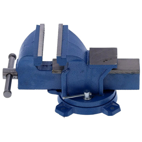Heavy Duty 6 Inch Metal Bench Vise With 360 Degree Swivel Base 140mm Opening 45# Steel Jaws Anvil And Non Slip Pressure Plate