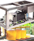 Honey Transfer Pump With 10 L Per Minute Flow No Fuss Viscous Liquid Paste Pump Stainless Steel 90W Pure Copper Motor 3 M Suction 5 M Lift Stepless Speed Control From 60 To 100 Percent Ideal For Honey Syrup Oils on honey jars