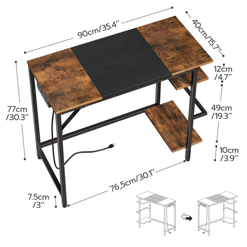 Compact Computer Desk With Built In Charging Station And USB Ports Modern Home Office Writing Desk dimensions and features