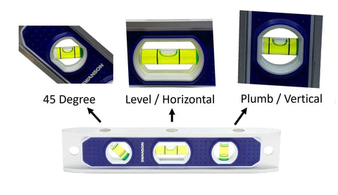 TL002M 9 Inch Magnetic Die Cast Aluminum Torpedo Level With Three Bubble Vials For 0 90 And 45 Degree Measurements