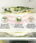 Liquid Friendly Vacuum Sealer Bags For Home Storage That Seal Soups And Sauces Mess Free Leak Proof And Microwave Safe Sous Vide Safe Ideal For Batch Cooking And Freezer To Water Bath Meals sealing fresh vegetables