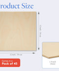 Beefy 3mm Baltic Birch Plywood Sheets One Eighth Inch Thick Pack Of Forty Five B And BB Grade Craft Wood product dimensions.