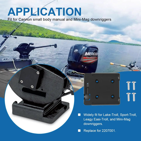 Tab Lock Quick Mount Base for Downriggers No Fuss Easy Install Fits Cannon Small Body Manual Mini Mag and Mini Mag Downriggers