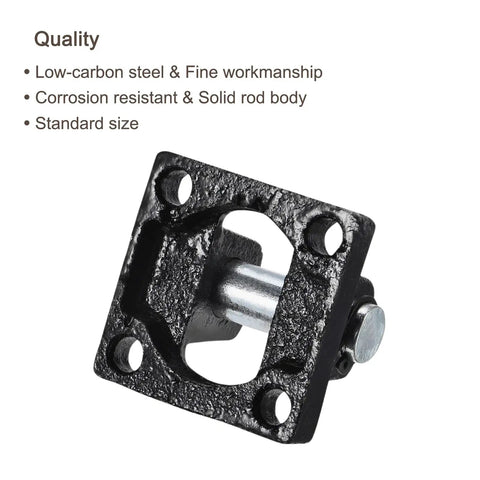 63x63x32mm Air Cylinder Rod Pivot Clevis 2 Pack Pneumatic Mounting Bracket Rear Mount Black Tough As Nails Industrial Hardware Built For Automation Tasks Durable Low Carbon Steel With 48mm Hole Spacing, black steel bracket view