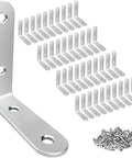 40 Pcs L Bracket Corner Brace Set Stainless Steel 2 Inch 50mm x 50mm Right Angle Shelf Brackets With Screws for support