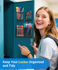 Student using Magnetic Pen Holder With Heavy Duty Magnets Metal Pen Cup And Marker Storage Organizer in locker