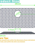 Graphic showing Heat Resistant Silicone Sink Protector Mat For Stainless Steel Sinks 28.4 By 15.2 Inches Folding Heavy Duty