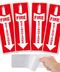 Four Pack Fire Extinguisher Signs, Self Adhesive Aluminum Safety Signs For Business, 12x4 Inches, weather resistant red signs