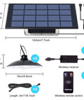 Solar Powered Shed Lights With 3 Heads And Remote Control No Fuss IP65 Weatherproof Outdoor Indoor Hanging Night Light components.