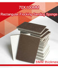 Top Grade 20Pcs Wet Dry Flocking Sanding Sponge Discs With Self Adhesive Backing And Dust Vent Holes For High Performance Auto Body Detailing Smooth Finish 300 To 1500 Grit Grading, 70x100mm rectangular sponges.
