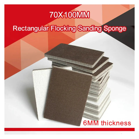 Top Grade 20Pcs Wet Dry Flocking Sanding Sponge Discs With Self Adhesive Backing And Dust Vent Holes For High Performance Auto Body Detailing Smooth Finish 300 To 1500 Grit Grading, 70x100mm rectangular sponges.