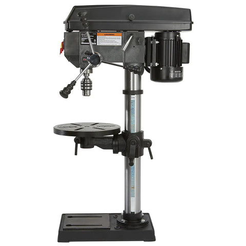 13 In Benchtop Drill Press With 3/4 HP 120V 5/8 In Chuck 1 In Drilling Capacity 16 Speeds From 220 To 3,300 RPM A Real Workhorse For Wood Plastic Metal With 45 Degree Tilt Table, side view