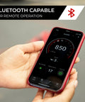Smartphone displaying Honda EU2200i 2200 Watt Inverter Generator Quiet Portable Power app interface for remote control