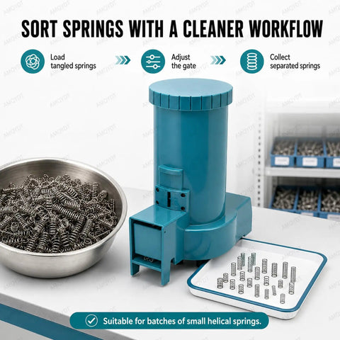 Automatic Spring Separator For Small Coil Springs 2 To 15mm Diameter Stainless Steel Tray With Safety Guards