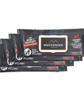 Heavy Duty Cleaning Wipes For Paint Prep And Degreasing On The Go, Travel Size Flat Pack, labeled Muckender Towels, unscented.