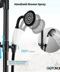 Oil Rubbed Bronze Shower Faucet Set With 8 Inch Rainfall Shower Head Handheld Spray rotating wall-mounted shower bracket