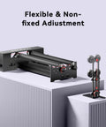 High Performance 360 Rotary Attachment For Laser Engraver Knocks Out Tubular Jobs Universal Fit Cups Bottles Tumblers showing flexible non-fixed adjustment.