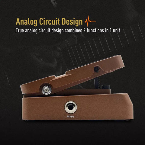 Side view of Passive Volume And Expression EXP Pedal For Guitar And Keys Mini 2 In 1 with analog circuit design.