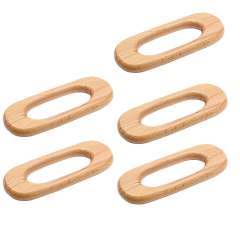 Ten Pack Natural Beech Wood Cabinet Pulls Handles For Kitchen Cabinets And Drawers Solid Wood Pulls With Clear Coat Finish, 5-Inch Length